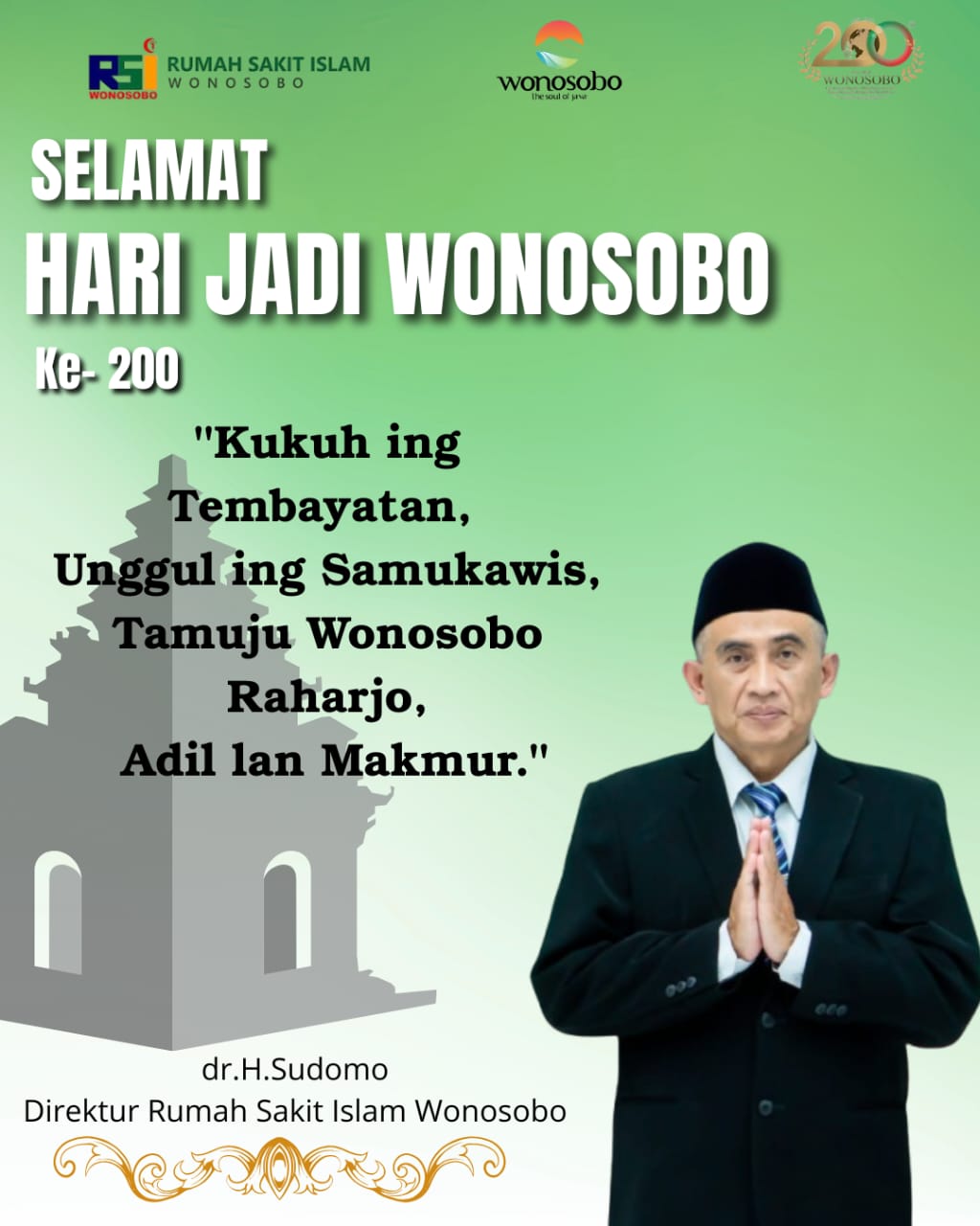 RSI Wonosobo mengucapkan selamat hari jadi Wonosobo yang ke 200 tahun
