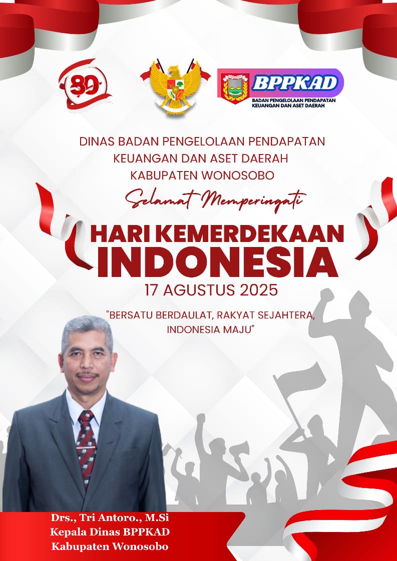 Dinas BPPKAD Kabupaten Wonosobo Mengucapakan Dirgahayu Republik Indone