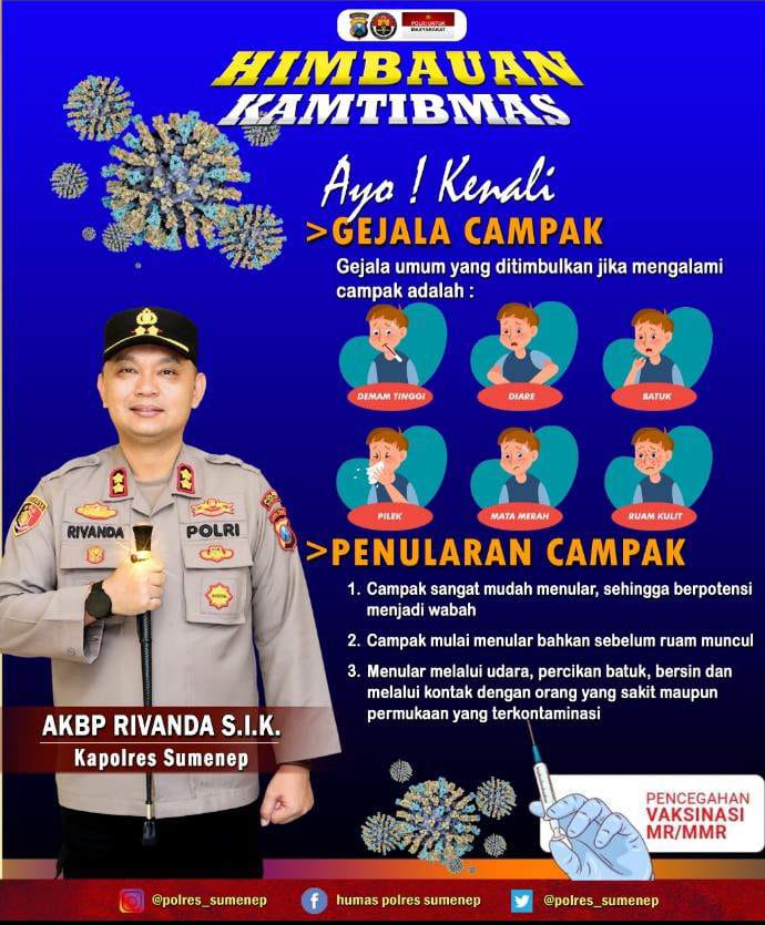 Polres Sumenep Ajak Masyarakat Waspada Campak, Kenali Gejala dan Lakukan Pencegahan